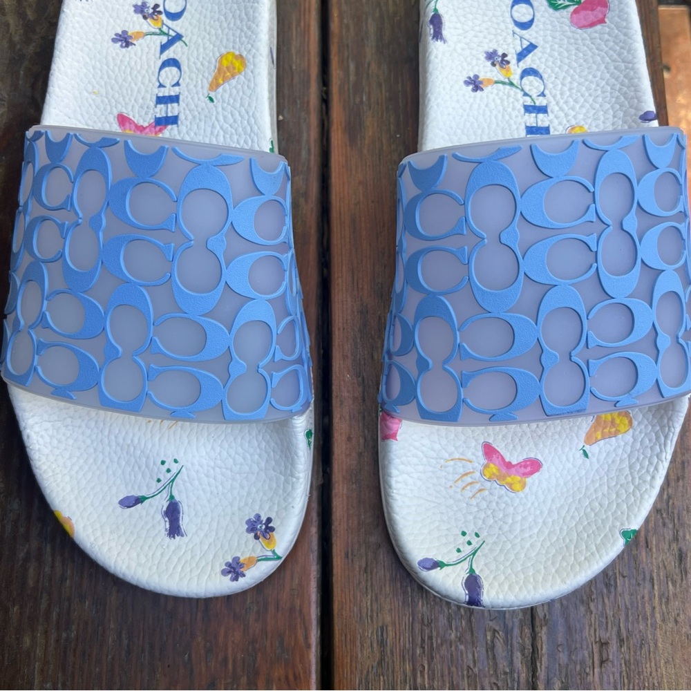 Coach Blue Slide Sandals for Women - Picture 8 of 13
